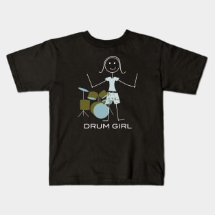 Funny Womens Drum Girl Kids T-Shirt